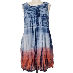 Sonoma Tie-Dye Midi Dress - Navy and Coral
